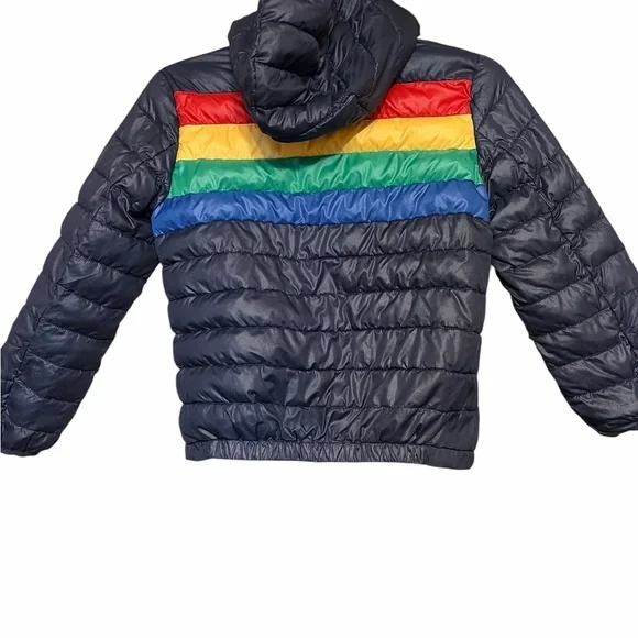 Primary Kids Puffer Jacket with Multicolor Stripes​